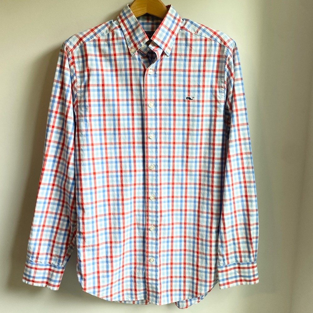Vineyard Vines Whale shirt red white blue size small